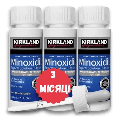 Лосьон minoxidil 5% KIRKLAND (3 флакона) + дозатор 2 фото